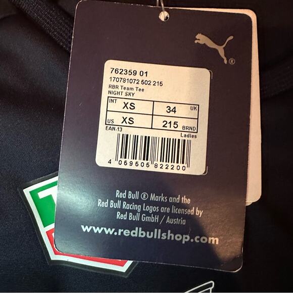 PUMA Red Bull Aston Martin Soccer Futbol Activewear Track Team Tee Shirt XS NWT - Picture 11 of 16